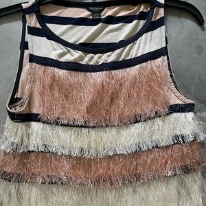 Ann Taylor ostrich feather tank